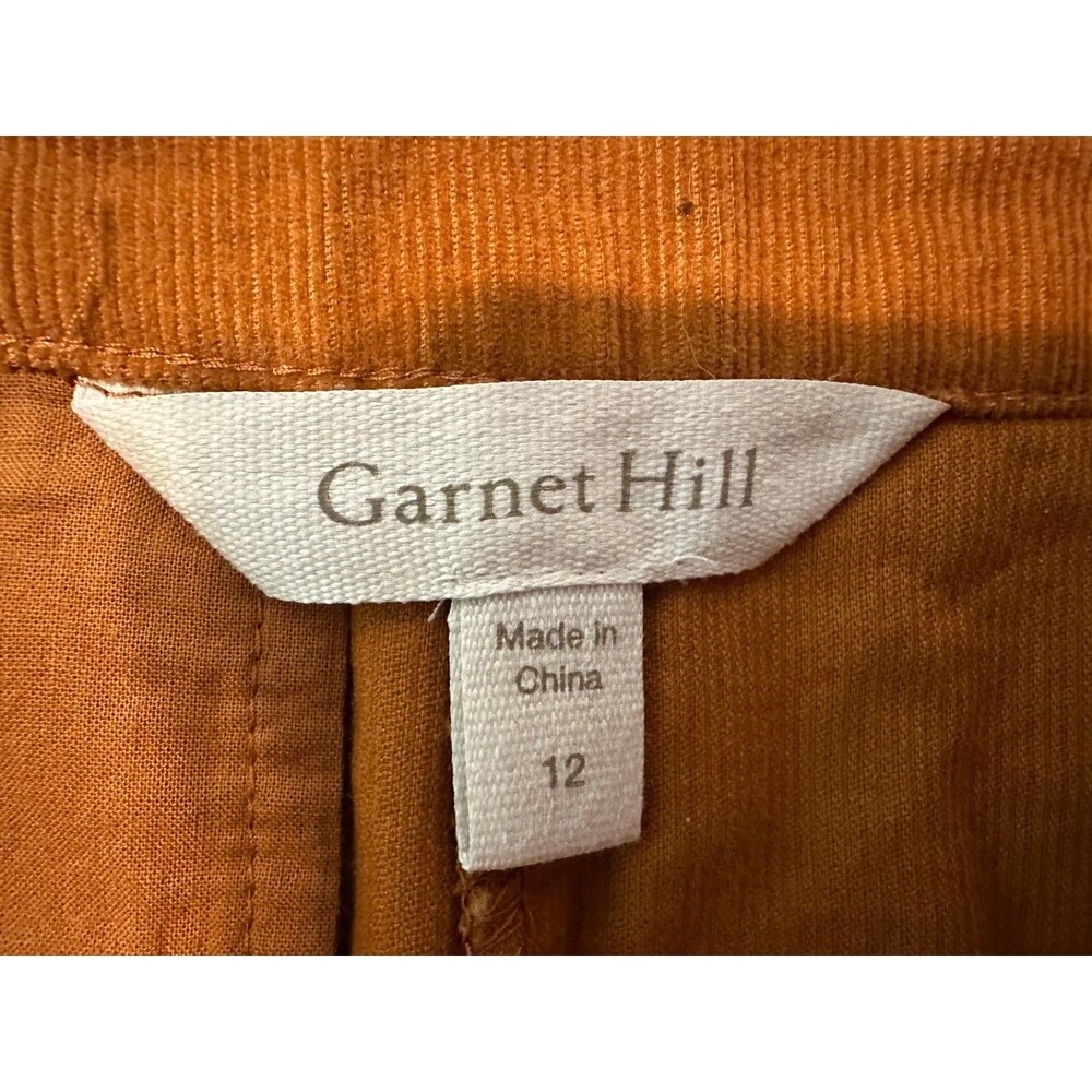 GARNET HILL‎ Corduroy Skirt Size 12 Mustard Brown - Picture 6 of 15